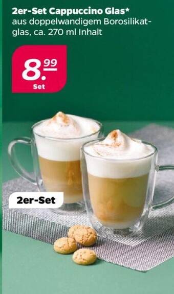 NETTO 2er-Set Cappuccino Glas Angebot