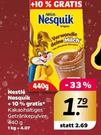 NETTO Nestlé Nesquik + 10% gratis 440 g Angebot