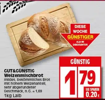 Elli Markt GUT&GÜNSTIG Weizenmischbrot 1kg Laib Angebot