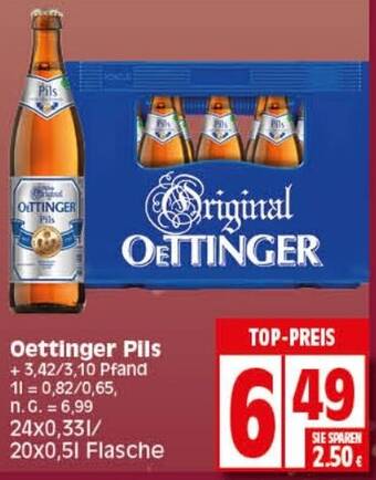 Elli Markt Oettinger Pils 24*330/20*500ml Angebot