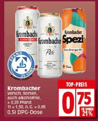 Elli Markt Krombacher versch. sorten, 500ml Angebot