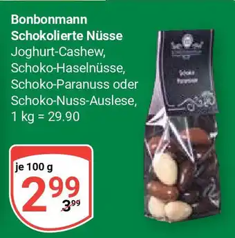 Globus Bonbonmann Schokolierte Nüsse Joghurt-Cashew 100 g Angebot