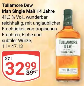 Globus Tullamore Dew Irish Single Malt 14 Jahre 0,7 l Angebot