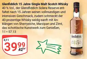 Globus Glenfiddich 15 Jahre Single Malt Scotch Whisky 0,7 l Angebot