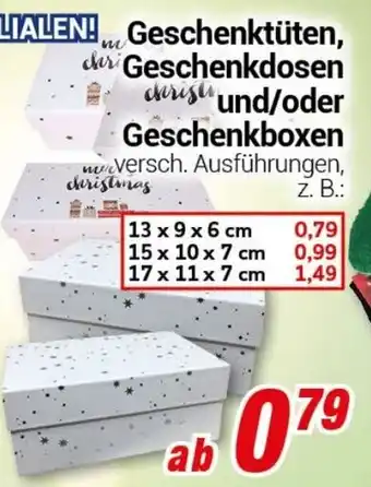 CENTERSHOP Geschenktüten Geschenkdosen und/oder Geschenkboxen 13 x 9 x 6 cm Angebot