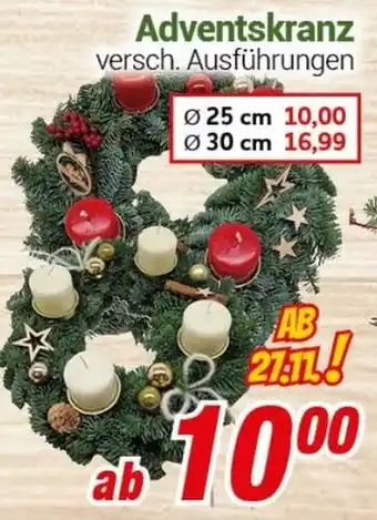 CENTERSHOP Adventskranz Ø 25 cm Angebot