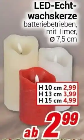 CENTERSHOP LED Echtwachskerze Angebot