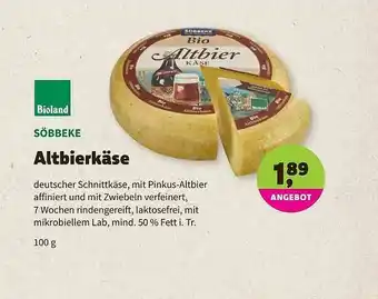 Biomarkt Bioland Söbbeke Altbierkäse Angebot