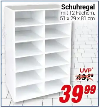 CENTERSHOP Schuhregal mit 12 Fächern Angebot