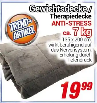 CENTERSHOP Gewichtsdecke/ Therapiedecke ANTI-STRESS ca. 7 kg Angebot