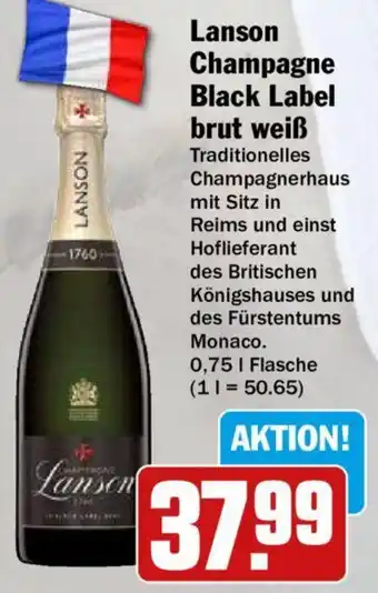 Hit Lanson Champagne Black Label brut weiß 0,75 L Flasche Angebot