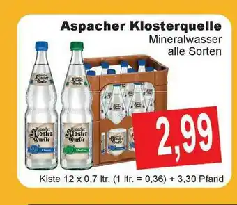 Getränke Göbel Aspacher Klosterquelle Mineralwasser Angebot