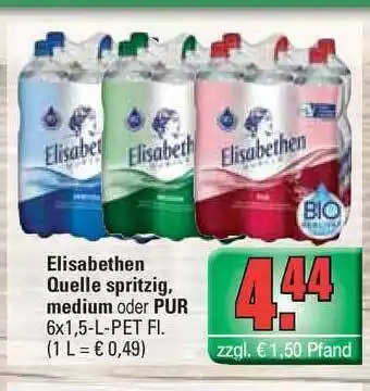 Profi Getränke Elisabethen Quelle Spritzig Medium Oder Pur Angebot