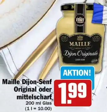 Hit Maille Dijon-Senf Original oder mittelscharf 200 ml Glas Angebot