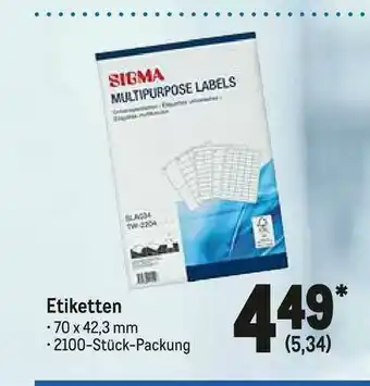 METRO Etiketten Angebot