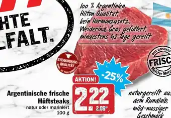 Hit Argentinische frische Hüftsteaks 100g Angebot