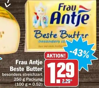 Hit Frau Antje Beste Butter 250g Angebot