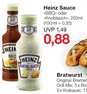 Jawoll Heinz Sauce BBQ oder Knoblauch 250ml Angebot