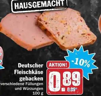 Hit Deutscher Fleischkäse gebacken 100g Angebot