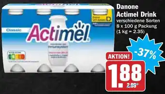 Hit Danone Actimel Drink 8x100g Angebot