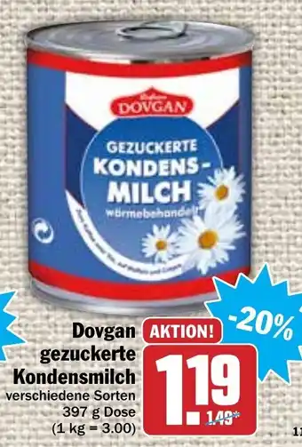 Hit Dovgan gezuckerte Kondensmilch 397g Angebot