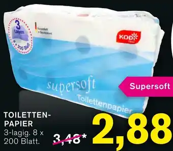 KODi SUPERSOFT TOILETTENPAPIER 8 x 200 Blatt Angebot