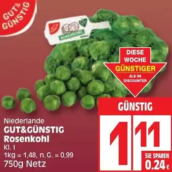 Edeka GUT&GÜNSTIG Rosenkohl 750g Netz Angebot