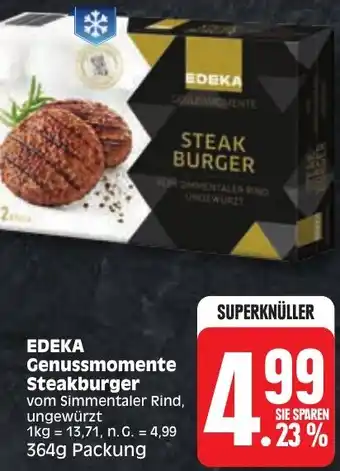 Edeka EDEKA Genussmomente Steakburger 364g Packung Angebot