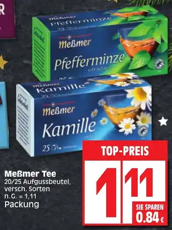 Edeka Meßmer Tee 20/25 Aufgussbeutel Angebot