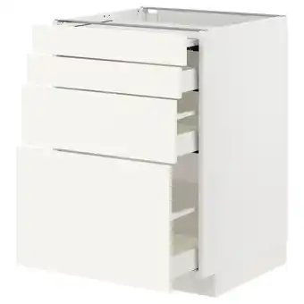 IKEA Metod / maximera unterschr auszb arbeitsfl/3 schubl, weiß/vallstena weiß, 60x60 cm Angebot