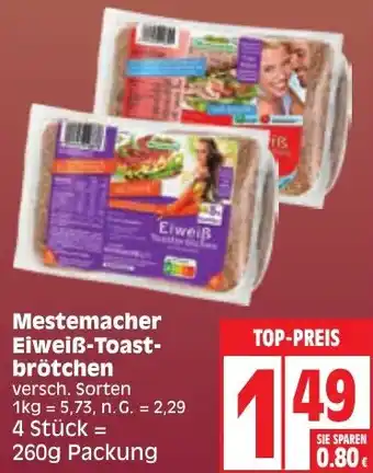 Edeka Mestemacher Eiweiß-Toastbrötchen 260g Packung Angebot