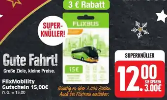 Edeka FlixMobility Gutschein 15,00€ Angebot