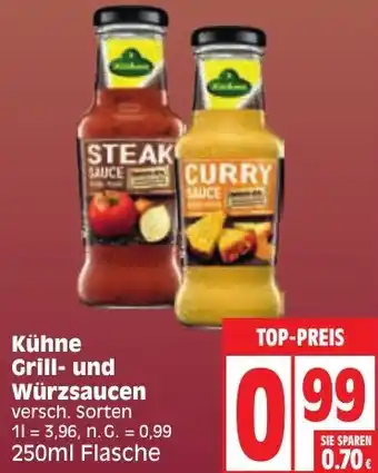 Edeka Kühne Grill und Würzsaucen 250 ml Flasche Angebot