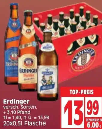 Edeka Erdinger 20x0,5 L Flasche Angebot