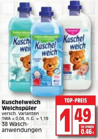 Edeka Kuschelweich Weichspüler 38 Waschanwendungen Angebot