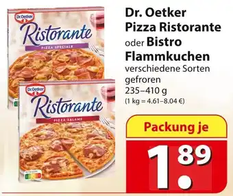 Famila Nord Ost Dr. Oetker Pizza Ristorante oder Bistro Flammkuchen 235-410 g Angebot