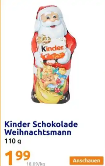 Action Kinder Schokolade Weihnachtsmann 110g Angebot