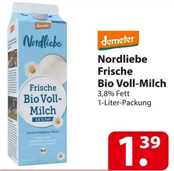 Famila Nord Ost Nordliebe Frische Bio Voll-Milch 1 Liter Packung Angebot