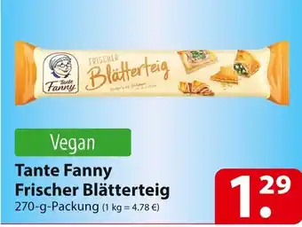 Famila Nord Ost Tante Vegan Tante Fanny Frischer Blätterteig 270-g-Packung Angebot