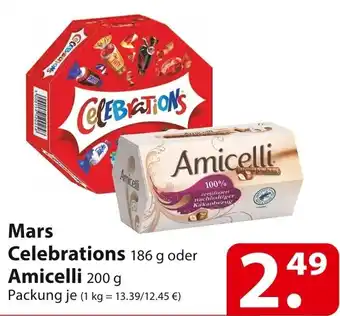 Famila Nord Ost Mars Celebrations 186 g oder Amicelli 200 g Angebot