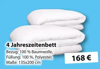 Teppich Schmidt 4 Jahreszeitenbett Bezug: 100% Baumwolle, Füllung: 100 %, Polyester, Maße: 135x200 cm Angebot