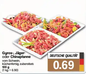 Famila Nord West Gyros-, Jäger-oder Chinapfanne 100 g Angebot