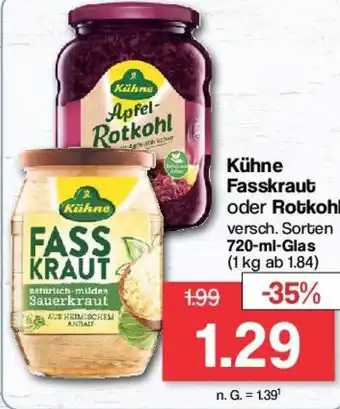 Famila Nord West Kühne Fasskraut oder Rotkohl 720-ml-Glas Angebot