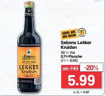 Famila Nord West Sebens Lekker Kruiden 0,7 l Flasche Angebot