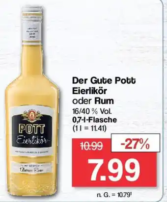 Famila Nord West Der Gute Pott Eierlikör oder Rum 0,7-l-Flasche Angebot