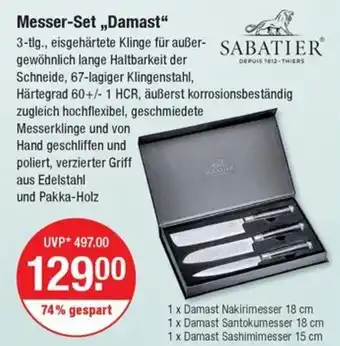V Markt Messer-Set ,,Damast" 3-tlg Angebot