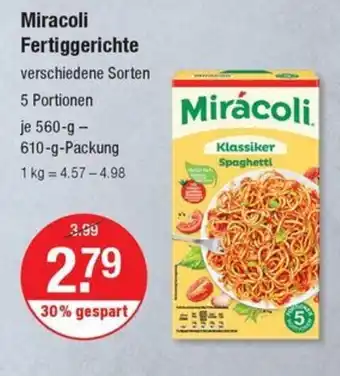 V Markt Miracoli Fertiggerichte 560 g-610 g Packung Angebot