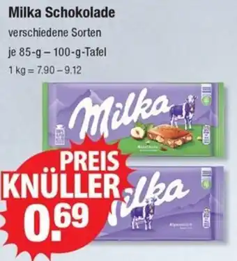 V Markt Milka Schokolade 85-g-100-g-Tafel Angebot