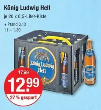 V Markt König Ludwig Hell 20 x 0,5-Liter-Kiste Angebot