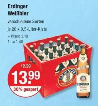 V Markt Erdinger Weißbier 20 x 0,5-Liter-Kiste Angebot